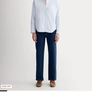 Everlane Dark Blue Way High Straight Leg Jeans